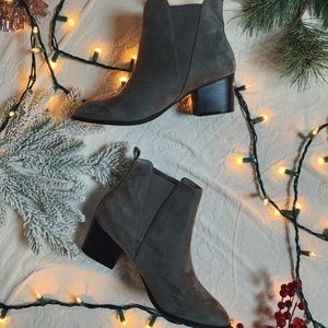 Charlotte Russe Gray Faux Suede Booties